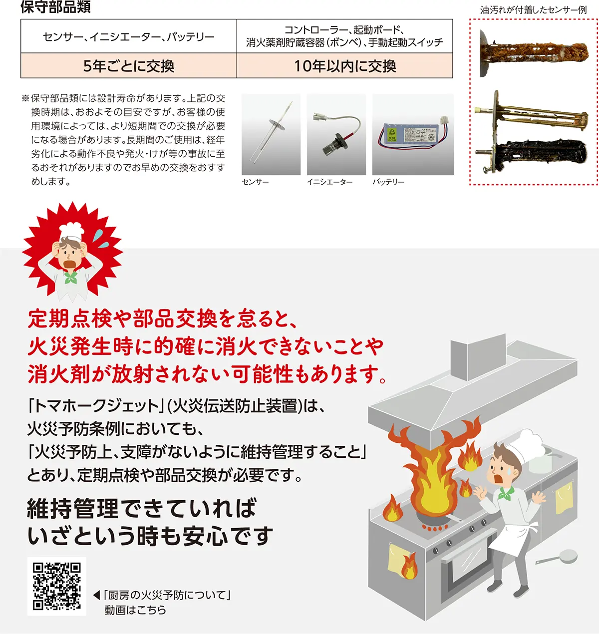 トマホークジェット／保守点検｜業務厨房用自動消火システムのセコム